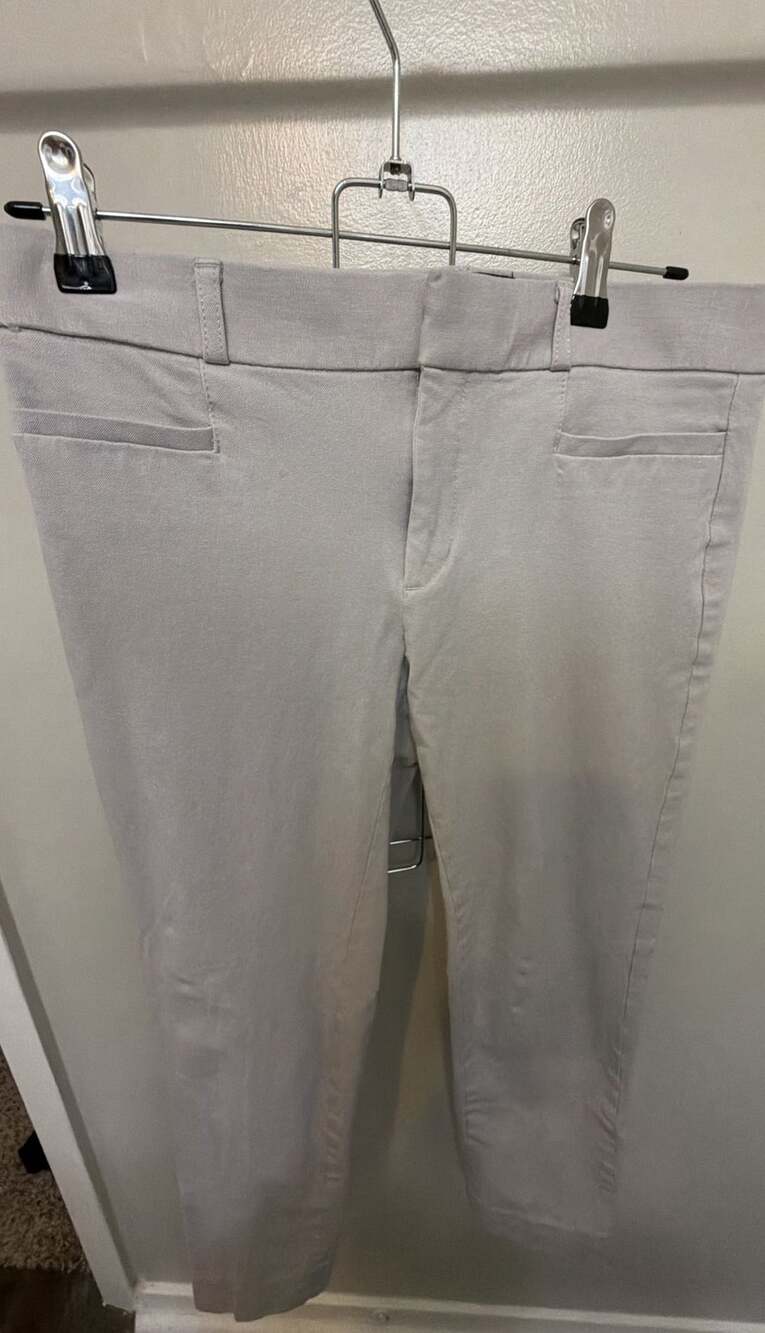 Banana Republic Sloan Pants Womens 4 Gray Slim Ankle Stretch Dress Career